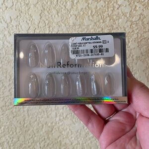 Silver Chrome Star Press On Nails